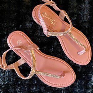 rose pink sandals rouge size 6.5
